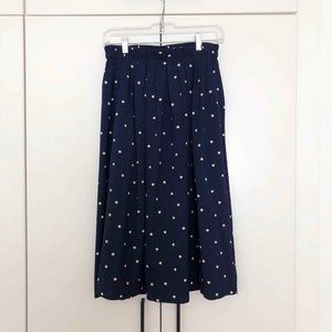 NWT J. Crew Navy Blue Polka Dot Skirt